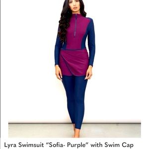 Lyra Swimwear Sofia Purple with Swim Cap
